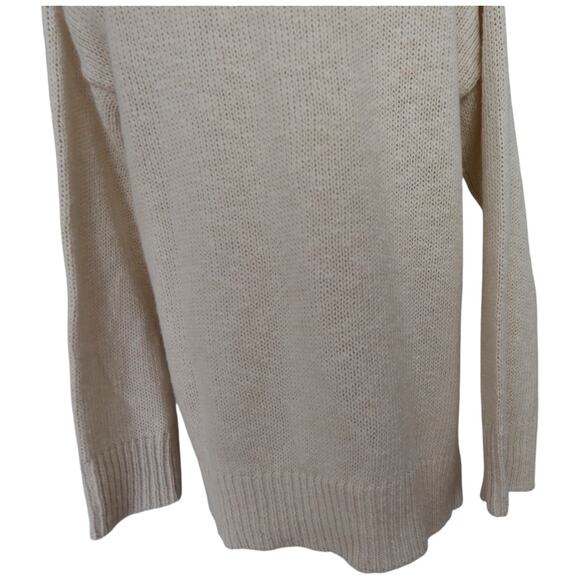 Jenni Kayne Cotton Linen Blend Crewneck Boyfriend Sweater In Ivory Size S - Picture 12 of 13